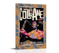 John Coltrane - Poster su tela con pittura ad olio, da appendere, per casa, bar, decorazione artistica da parete per interni, poster con cornice, stile 50 x 75 cm