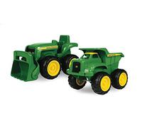 TOMY Games John Deere Veicolo 2 Pack Camion e trattori | Giochi per Interni ed Esterni | Giocattoli Adatti ai Bambini | Cantiere Divertente nella Sandbox, Colore Verde, Farm, 35874V1