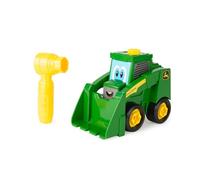 John Deere Build-A-Buddy - Set da gioco con minipala da 13 pezzi, giocattolo da asporto con strumento a cricchetto, ruote push-along, paletta da lavoro per motori fini e giochi fantasiosi, giocattolo