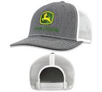 John Deere Cappello da Baseball da Camionista Attuale Berretto da Baseball Cappello da Camionista Ricamato Ywgr Grigio Erica/Bianco, Grigio Melange/Bianco, Taglia Unica