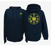 JOHN DEERE Felpa con cappuccio Timeline Logo Blu Navy, Navy blu, XL