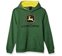 John Deere Tractor Infant Toddler Boys Pullover Fleece Hoody Sweatshirt, Marchio Verde, 14-16