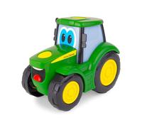 John Deere - Trattore Johnny con luci e suoni, giocattolo da fattoria per bambini, con sensori tattili magici, trattore da spingere con ruote girevoli, luci e suoni, giocattolo per la coordinazione