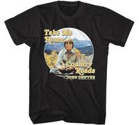 John Denver Country Roads Men's T Shirt Take Me Home Mountain Range M