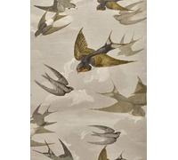 John Derian Carta da parati Chimney Swallows - Sepia