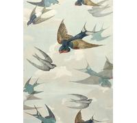 John Derian Carta da parati Chimney Swallows - Sky Blue