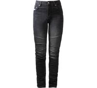 John Doe Betty Biker XTM Jeans moto donna, nero, Taglia 28