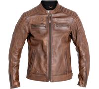 John Doe Dexter Giacca in pelle moto, marrone, taglia 4XL per maschi