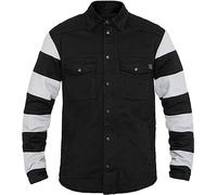 John Doe Motoshirt Prison, camicia/giacca in tessuto XXL male Nero/Bianco