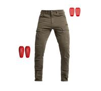 John Doe Pantaloni da moto Defender,Uomo,38/34,Verde Oliva