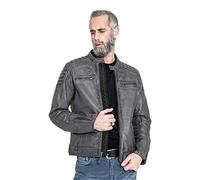 John Doe Storm, giacca in pelle traforata L male Grigio Scuro