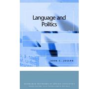 John E. Joseph Language and Politics (Copertina rigida)
