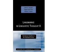 John E. Joseph Nigel Love Talbot Landmarks in Linguistic Thought V (Tascabile)