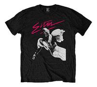 John Elton - T-Shirt # S Unisex Black # Pink Brush