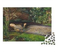 John Everett Millais Puzzle Di Legno 1000 Pezzi, Puzzles museo Per Adulti-Relax, Rompicapo Giochi-Classico, Impegnativo Puzzles Ophelia Per Giovani Regali