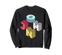 John First Given Retro Nome isometrico Blocco Lettere Felpa