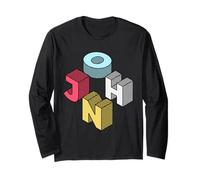 John First Given Retro Nome isometrico Blocco Lettere Maglia a Manica