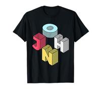 John First Given Retro Nome isometrico Blocco Lettere Maglietta