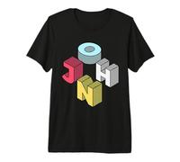 John First Given Retro Nome isometrico Blocco Lettere Maglietta Premium