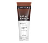 John Frieda Brilliant Brunette - Shampoo per migliorare la luminosità | Intensifica il colore castano e dona luminosità | Protegge e sigilla il colore | Capelli castani naturali o tinti | 250 ml