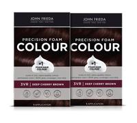 John Frieda Precision Foam Colour Castano Ciliegia Intenso 3VR Kit Colorazione per Capelli a Copertura Totale Anti-Sbiadimento, Copertura Grigia,