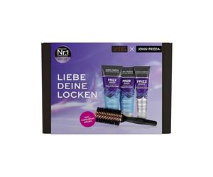 John Frieda Set di riccioli da sogno Varis Frizz Ease - Contenuto: shampoo, 250 ml/balsamo, 250 ml/crema per ricci definitivi, 150 ml/Varis Boar Brush - Ispirato agli stilisti