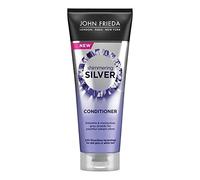 John Frieda Shimmering Silver Conditioner 250 ml, balsamo tonificante per capelli grigi o bianchi, balsamo per capelli argentati con tecnologia SilverGloss