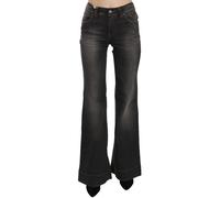 John Galliano Black Washed Mid Waist Flared Denim Casual Jeans - W24