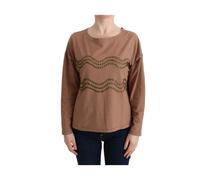 John Galliano - Maglione in cotone marrone con scollo rotondo - - Tops - Donna - Marrone - S