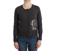JOHN GALLIANO maglione viola lana paillettes cardigan maglia top S / US 6 RRP...