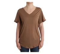 John Galliano - Top elegante in rayon marrone a maniche corte - -Tops -Donna -Marrone -S