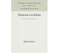 John Gearey Walter Silz Heinrich Von Kleist (Copertina rigida)