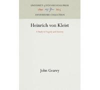John Gearey Walter Silz Heinrich Von Kleist (Copertina rigida)