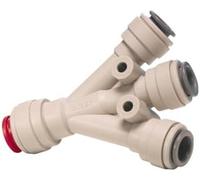 John Guest Tre Vie Divisore, 3/8 " Montaggio a Pressione, Rosso Colletto