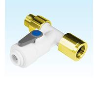 John Guest - Valvola di arresto ad angolo con valvola di non ritorno, ASV9, 3/8" x 3/8" x 1/4"