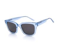 John Jacobs JJ S17345 - Occhiali da sole a bordo pieno, quadrati, resistenti ai raggi UV, linee in acetato, polarizzate e 100% protezione UV, per uomo e donna, taglia M, blu/trasparente, L