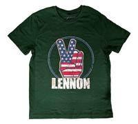 John Lennon Peace Fingers Us Flag ufficiale Uomo maglietta unisex