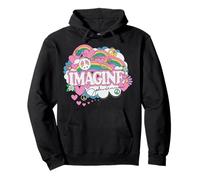 John Lennon Rainbows Love And Peace Felpa con Cappuccio