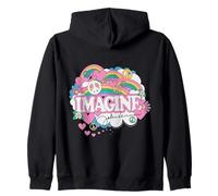 John Lennon Rainbows Love And Peace Felpa con Cappuccio