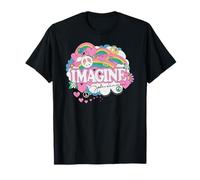 John Lennon Rainbows Love And Peace Maglietta