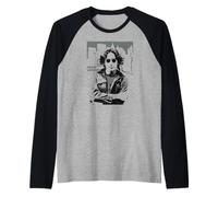 John Lennon Stampa Iconica Cantante Leggenda Rock '70 Maglia con Maniche Raglan