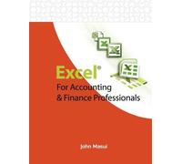 John Masui Excel for Accounting and Finance Professionals (Tascabile)
