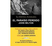 John Milton El Paraiso Perdido de John Milton, Coleccion La Critica (Tascabile)