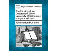 John Norton Pom The Hastings Law Department of the University of Cal (Tascabile)