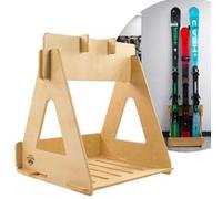 John Paddle - Supporto da sci pieghevole in legno, per 3 paia di sci + 1 paio di scarponi da sci e sci, salvaspazio per garage