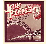 John Pearse® Strings »1700L LIGHT EXTRA-LONG - 5-STRING BANJO - 80/20 BRONZE« Corde per Banjo 5-Corde - 009/020
