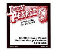 John Pearse® Strings »5205M MEDIUM CUSTOMS - BOUZOUKI - 80/20 BRONZE - LOOP END« Corde per Bouzouki - 013/044