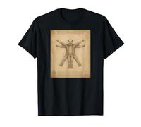 John Pork nel Ruolo di Vitruvian Man da Vinci Meme Divertente Dank Brainrot Maglietta