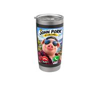 John Pork Risposta Chiamata Telefono Brainrot Divertente Detto Scherzo Meme Bicchiere termico in acciaio inox doppia parete