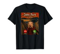 John Pork The Scream Edvard Munch Art Parodia Divertente Meme Dank Maglietta con Stampa Grafica Economica